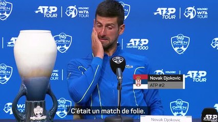 Cincinnati - Djokovic : "Un des matches les plus durs de ma carrière"