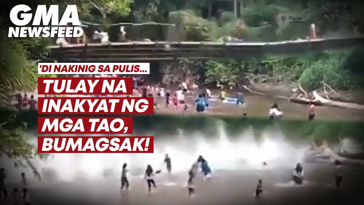 Tulay na inakyat ng mga tao, bumagsak! | GMA News Feed