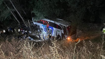 Yozgat'ta yolcu otobüsü şarampole uçtu