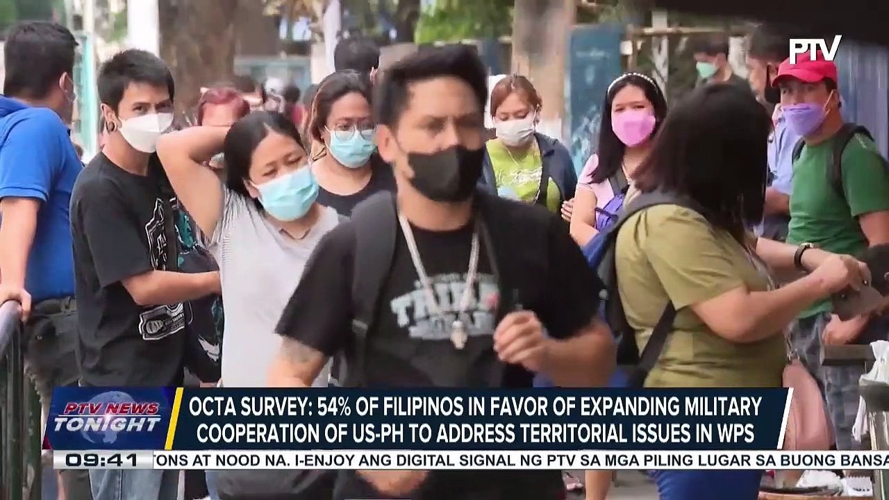 OCTA survey: 54% of Filipinos in favor of expanding military cooperation of US-PH to address territorial issues in the West PH Sea