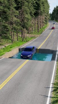 Cars vs Big Water Pit - BeamNG Drive