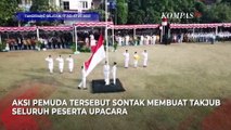 Heroik! Aksi Teknisi Sound Betulkan Tali Bendera Putus Saat Upacara HUT RI