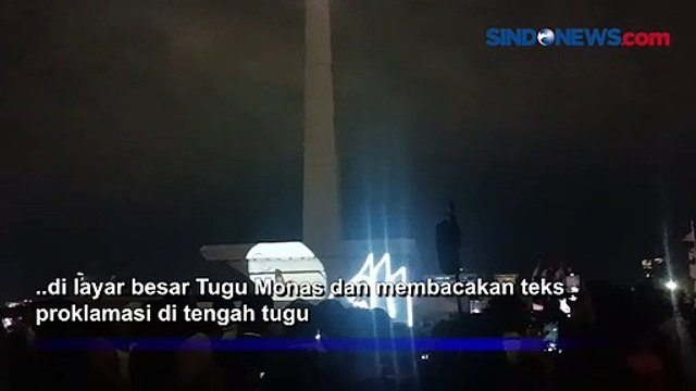 Suguhkan Pembacaan Teks Proklamasi, Acara Video Mapping di Monas Padat Pengunjung