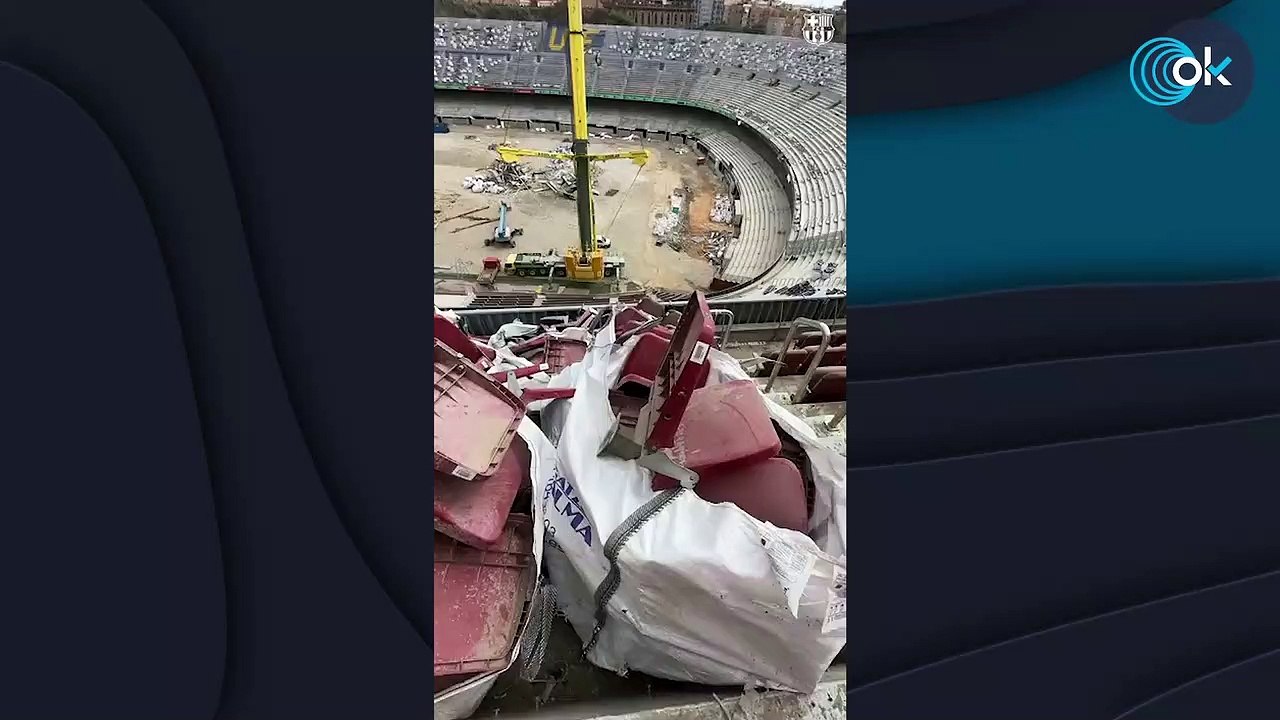 El Camp Nou como nunca se había visto las espectaculares imágenes de las ruinas a pie de obra