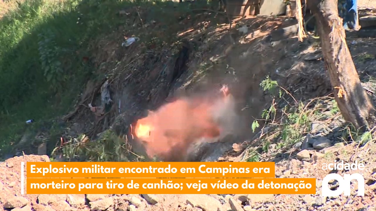 Explosivo militar encontrado em Campinas era morteiro para tiro de canhão; veja vídeo da detonação
