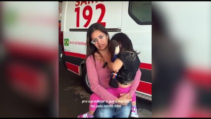 Mãe faz agradecimento ao Samu após criança ser salva