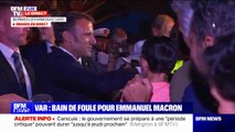 Var: un bain de foule pour Emmanuel Macron à Bormes-les-Mimosas