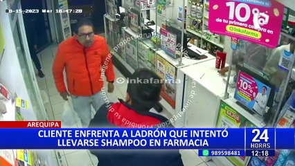 Arequipa: Ladrón intentó robar shampoo en farmacia, pero fue detenido por cliente