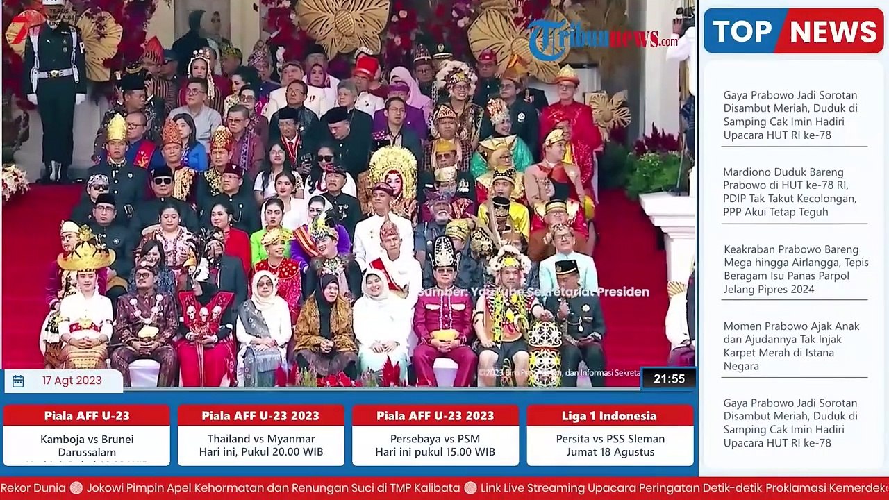 Momen Prabowo & Megawati Saling Lempar Senyum dalam Perjumpaan pada HUT ke 78 RI di Istana