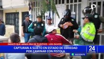 Hombre presuntamente ebrio siembra el terror en Los Olivos al caminar con pistola en mano