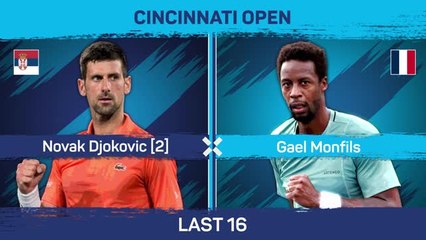 Download Video: Djokovic maintains dominance over Monfils to reach Cincinnati quarter-final