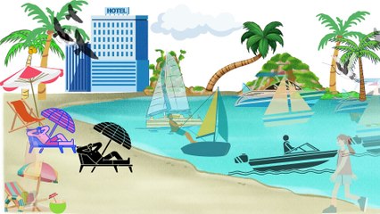 Video animasi - pantai - perahu - boat