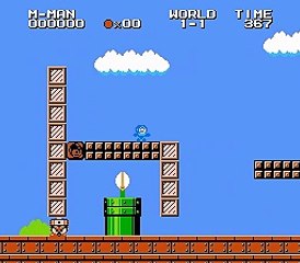 Mega Man in SMB1 online multiplayer - nes