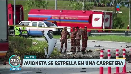 Avioneta se estrella en carretera de Malasia