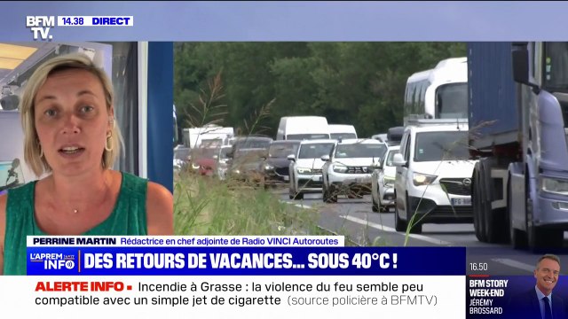Canicule: On observe des automobilistes qui partent en décaler pour les retours de vacances indique Perrine Martin, rédactrice en chef adjointe de Radio VINCI Autoroutes