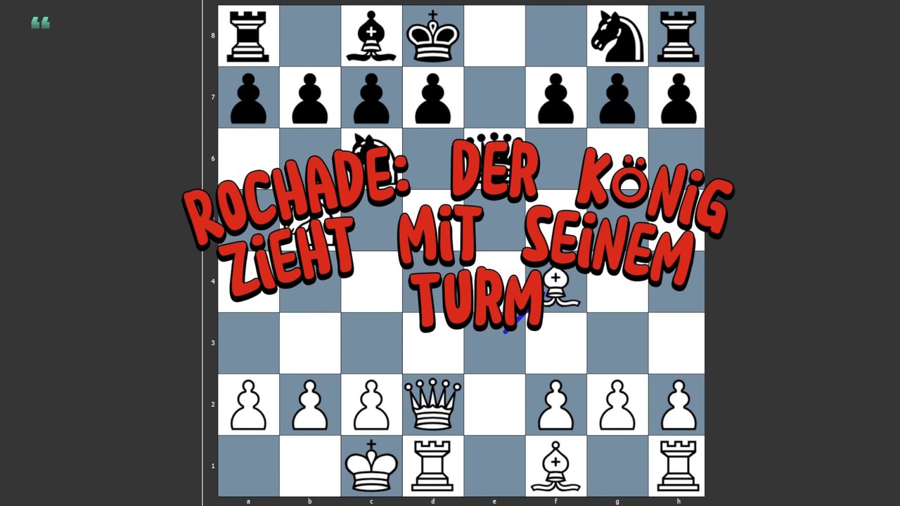 Schach - Rochade Der König zieht mit seinem Turm