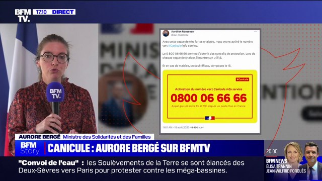 Canicule: La prévention est capitale affirme Aurore Bergé, ministre des Solidarités