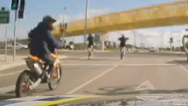 Pack of dirt bikers ‘spray dirt and rocks’ at police after riding dangerously through streets