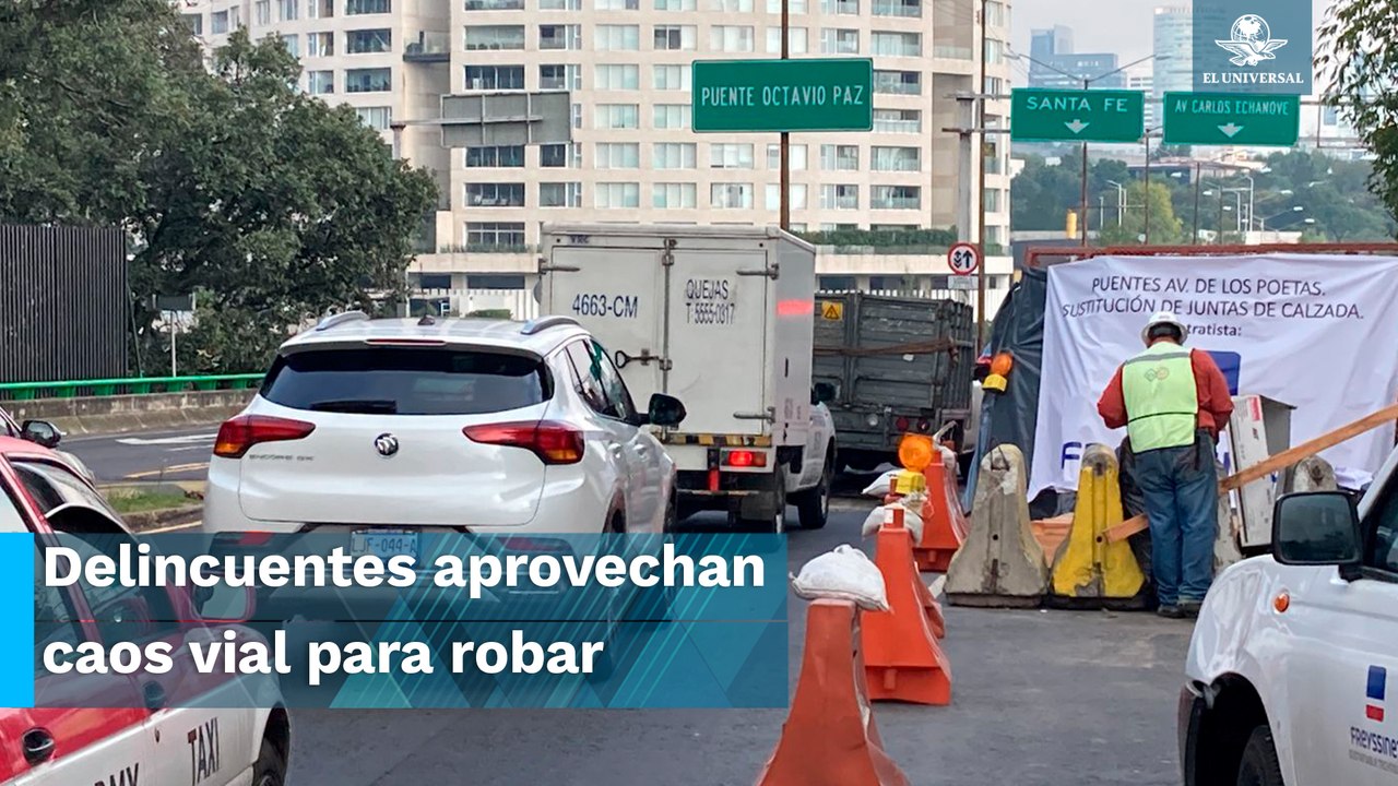 Denuncian vecinos asaltos en obras del Puente de los Poetas hacia Santa Fe