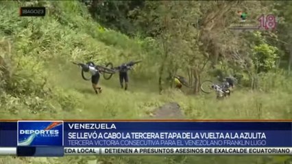 Venezolano gana la tercera etapa de la vuelta a la Azulita