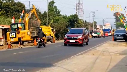 ANTISIPASI KEMACETAN, JALAN SEKITAR EXIT TOL PARUNGKUDA SUKABUMI DIPERLEBAR