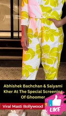 Abhishek Bachchan & Saiyami Kher At The Special Screening Of Ghoomer Viral Masti Bollywood