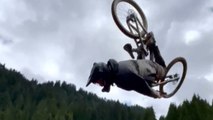 Crazy biker crashes hard trying to nail a bike-flip stunt *Epic MTB Fail*