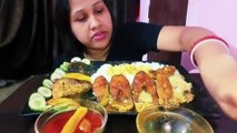 Eating pangas fish-Pangas fish eating show-spicy fungus fish curry-mukbang fish eating