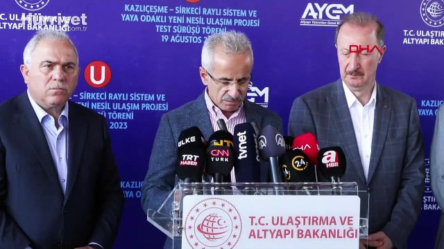 Altyapı ve Ulaştırma Bakanı Uraloğlu, Kazlıçeşme-Sirkeci hattındaki test sürüşüne katıldı