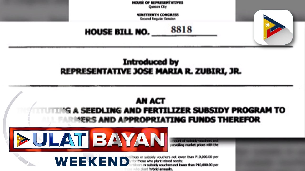 Panukalang batas para sa pagbibigay ng subsidy sa fertilizers, seedlings, isinusulong na