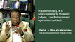 In a democracy, it is unacceptable to threaten judges, and Law Enforcement Agencies must act. - Prof. Bolaji Akinyemi