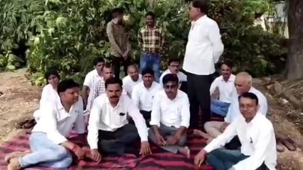 कोटा: उपखंड न्यायालय परिसर में हरे पेड़ों को काटने के विरोध में वकीलों ने दिया धरना