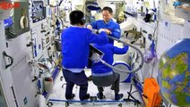 Astronauts Giving Haircuts To One Another Onboard Chinese Space Station
