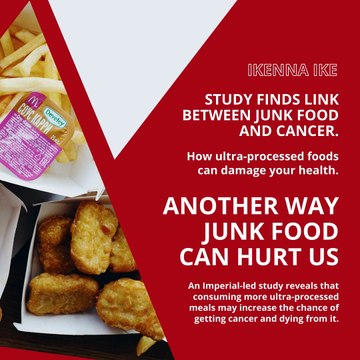 | IKENNA IKE | STUDY FINDS LINK BETWEEN JUNK FOOD AND CANCER: ULTRA-PROCESSED FOODS (PART 1) (@IKENNAIKE)