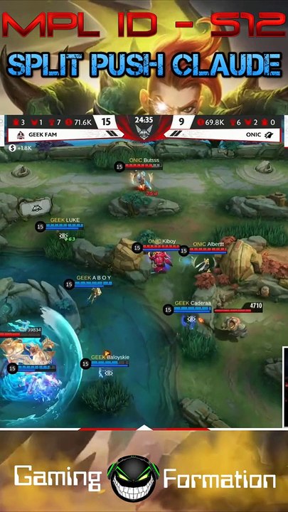 Split Push Claude (Geek Fam vs Onic)  MPL ID S12 | Week 5