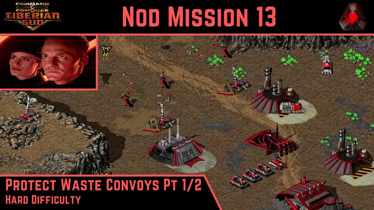 How To Beat C&C Tiberian Sun Nod Mission 13: Protect Waste Convoys Pt 1/2 - Hard - HD