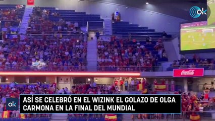 Así se celebró en el Wizink el golazo de Olga Carmona en la final del Mundial