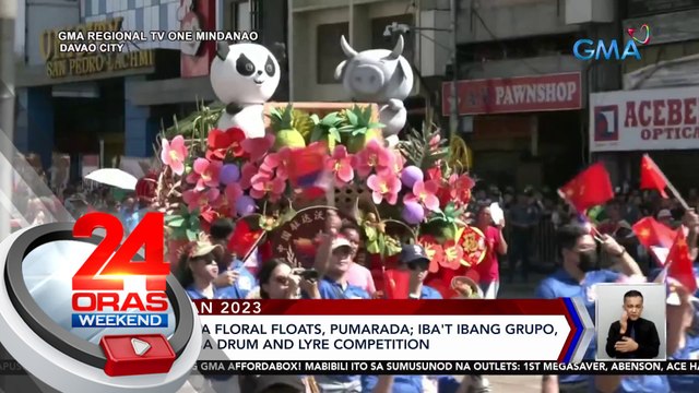 Makukulay na floral floats sa Kadayawan, pumarada; iba't ibang grupo, nagtagisan sa drum and lyre competition | 24 Oras Weekend