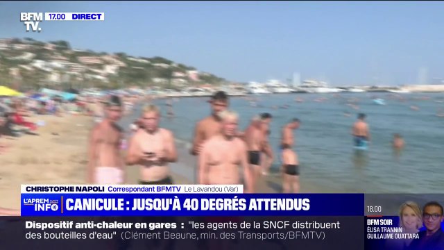 Canicule: les plages du Lavandou prises d'assaut