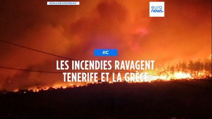 Canicule en Europe : incendies à Tenerife et en Grèce, la France en alerte orange
