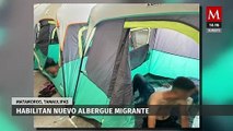 INM instala albergue en Matamoros, Tamaulipas; Brinda asistencia a migrantes