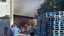 Çorlu'da içecek dağıtım tesisinde çıkan yangın otluk alana ve fabrika bahçesine sıçradı
