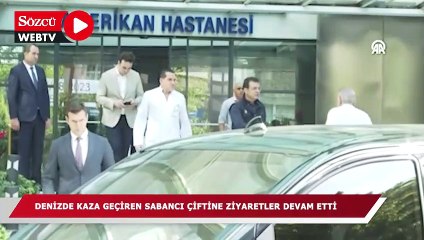 Denizde kaza geçiren Sabancı çiftine ziyaretler devam etti