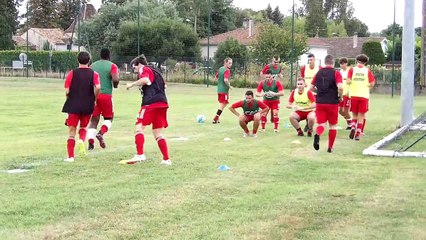 Echauffement - 1er tour de la Coupe de France FC Pineuilh-FCC le 27 08 23