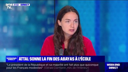 Interdiction de l'abaya à l'école: "C'est étrange pour un ministre de l'Éducation nationale de lancer la rentrée scolaire sur cette annonce", réagit Chloé Ridel