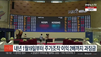 내년 1월19일부터 주가조작 이익 2배까지 과징금