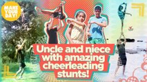 Uncle and niece with amazing cheerleading stunts! | Make Your Day