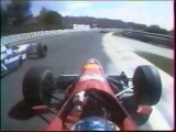 1996 F1 Portuguese GP - Villeneuve overtake Schumacher by the outside + his comments (FR)