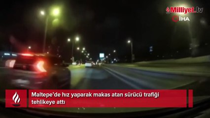 Maltepe’de makas atarak ilerleyen sürücü trafiği tehlikeye attı