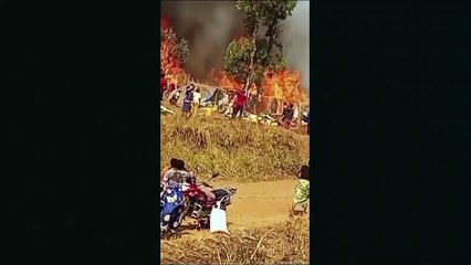 Seven children killed in fire at Congolese camp for displaced flood victims